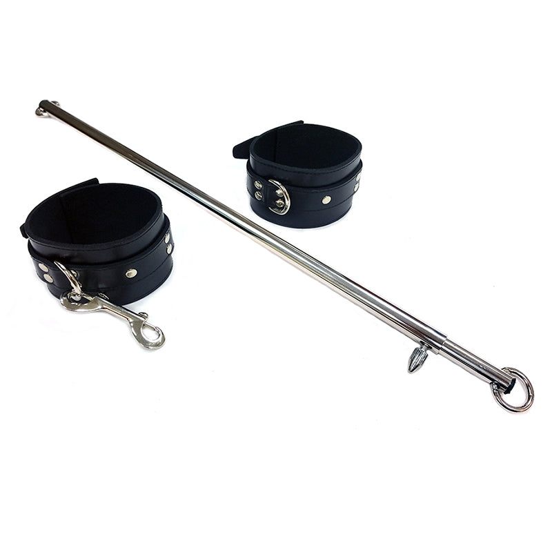 Rouge Leather Leg Spreader Bar w/Black Cuffs