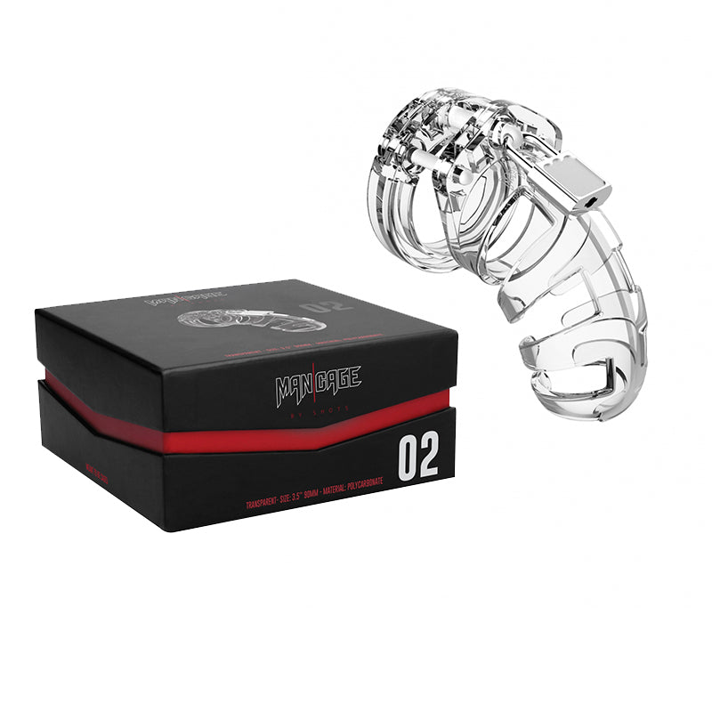 Shots Man Cage Chastity 3.5" Cock Cage Model 2 - Clear