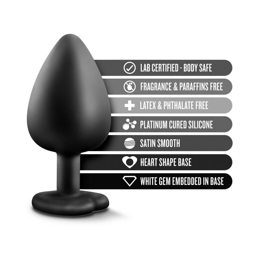 Blush Temptasia Bling Plug w/Gem Large - Black