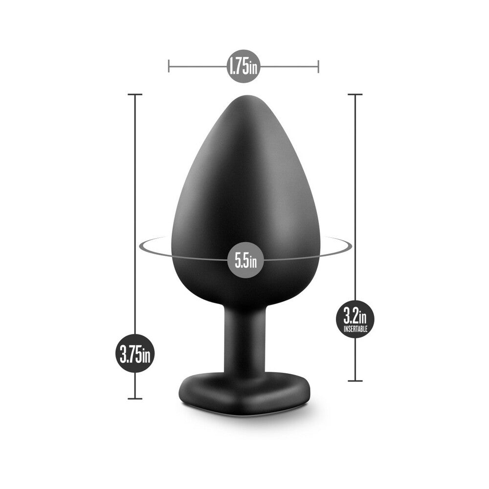 Blush Temptasia Bling Plug w/Gem Large - Black