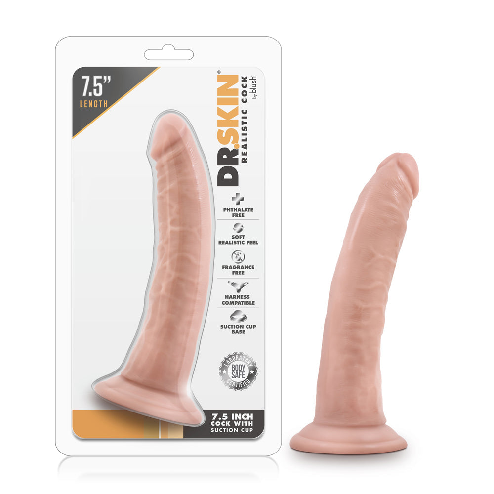 Blush Dr. Skin 7" Cock w/Suction Cup - Vanilla
