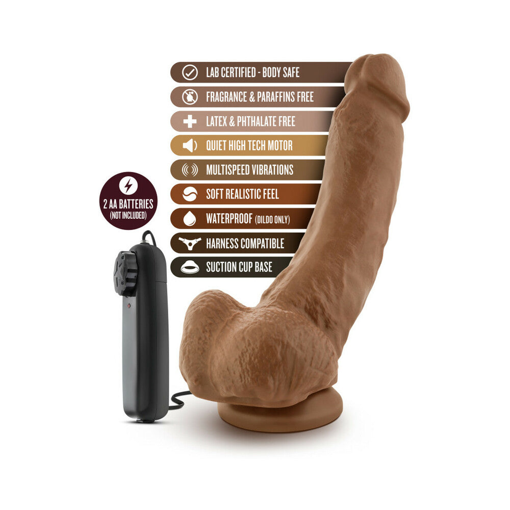 Blush Coverboy The Boxer 9" Vibrating Realistic Cock - Mocha
