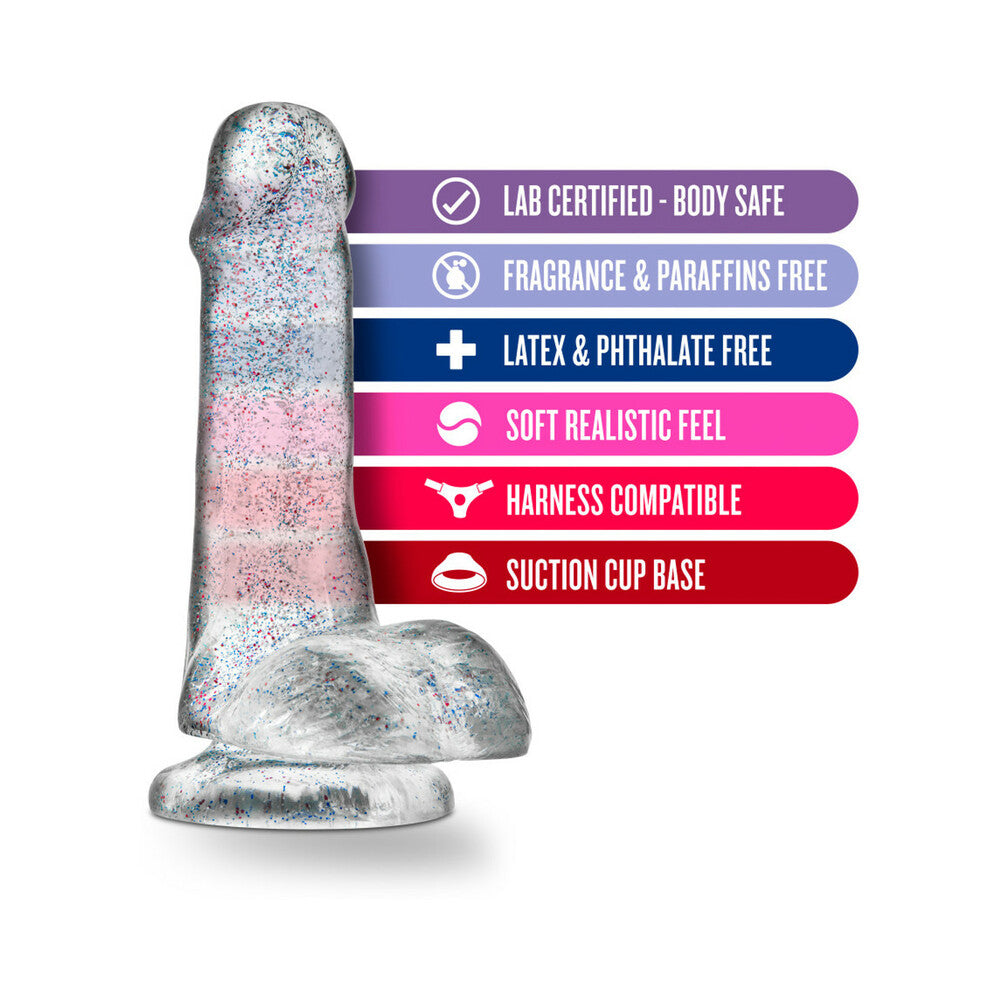 Naturally Yours Glitter Cock-Clear 6"