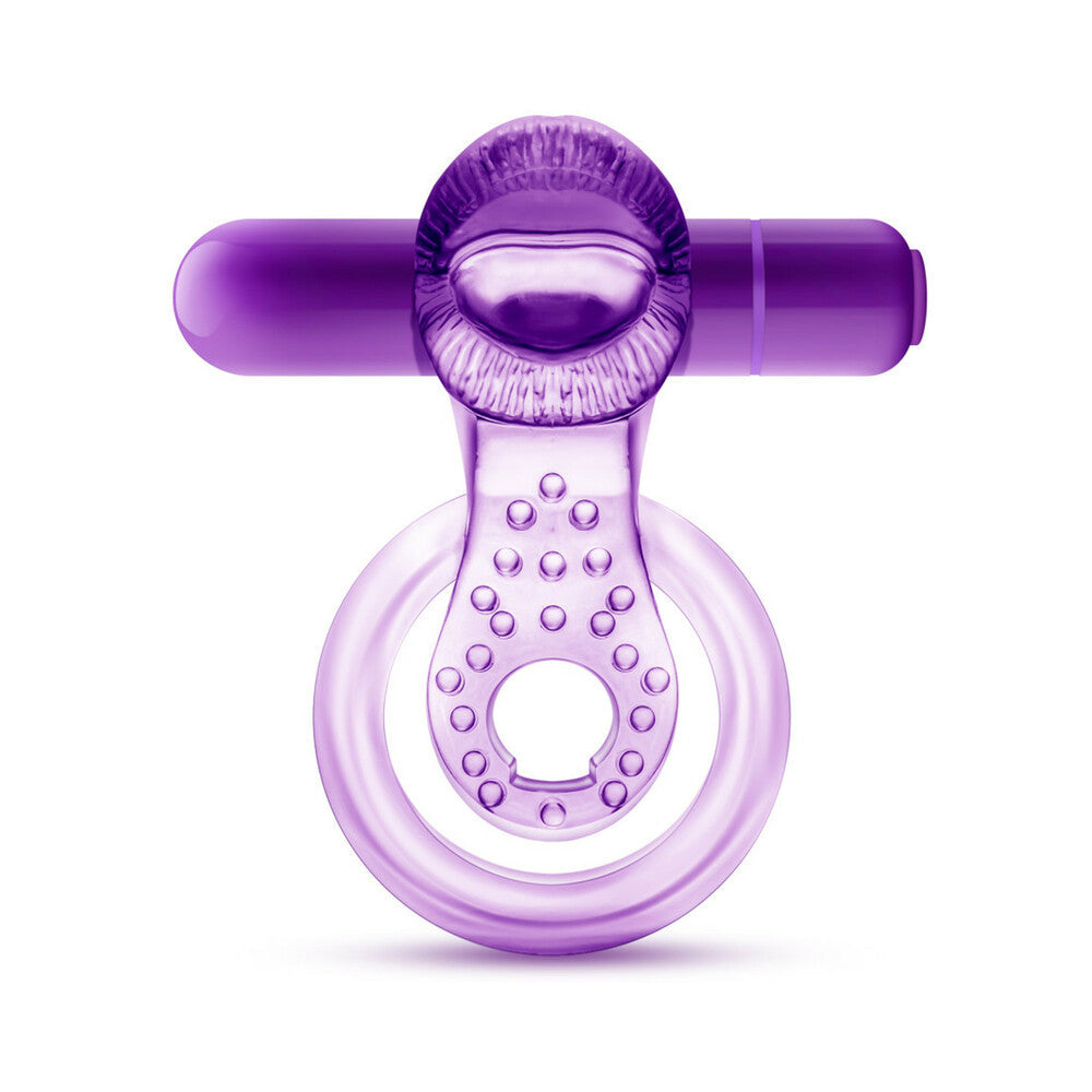 Play With Me Lick It Double Strap Cockring-Purple