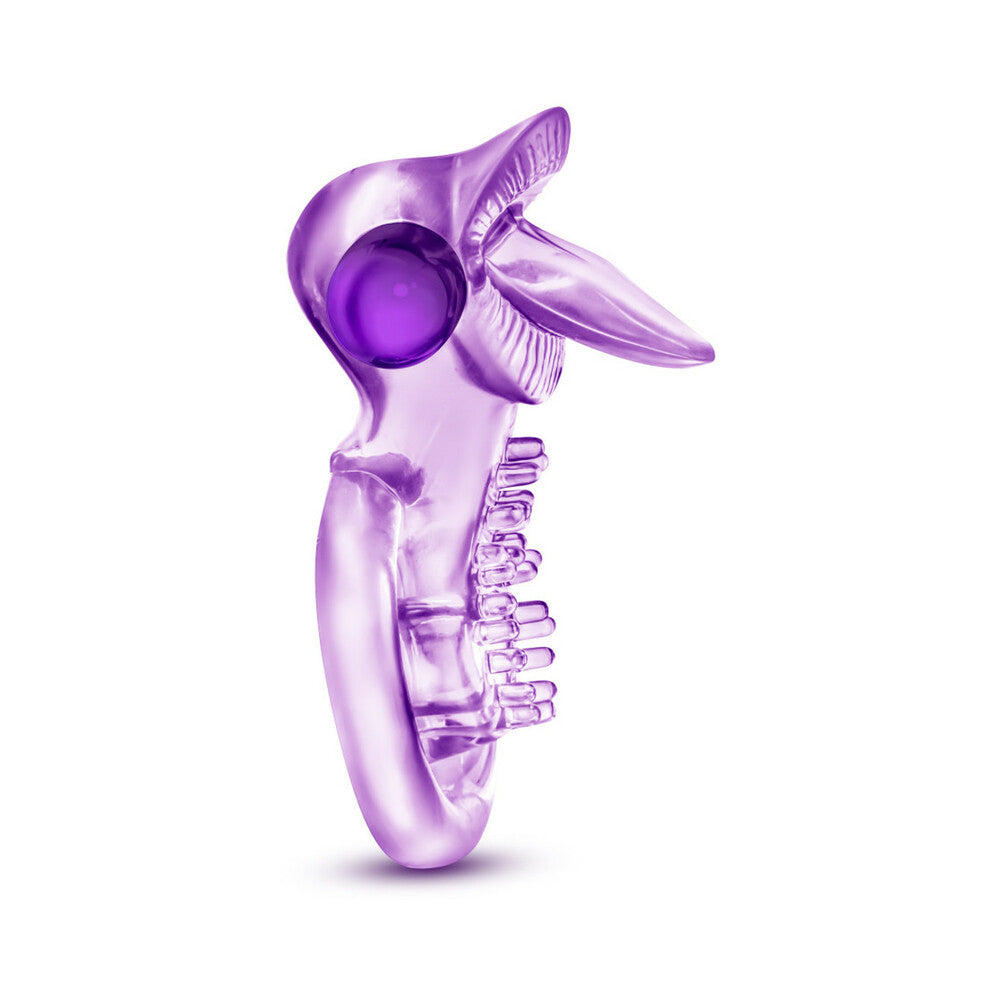 Play With Me Lick It Double Strap Cockring-Purple