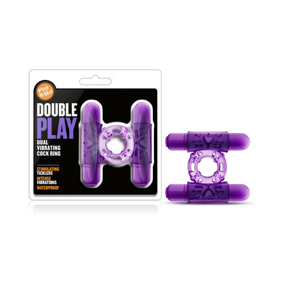 Play With Me Dual Vibrating Cockring-Purple