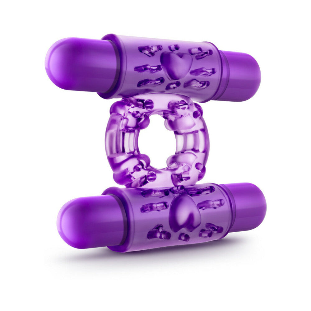 Play With Me Dual Vibrating Cockring-Purple