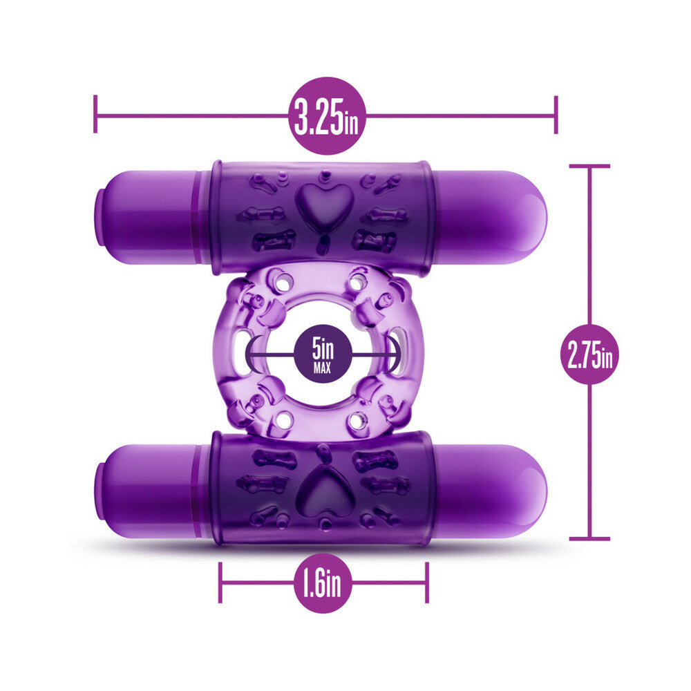 Play With Me Dual Vibrating Cockring-Purple
