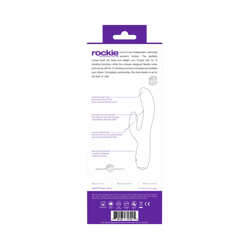 VeDO Rockie Rechargeable Dual Vibe - Indigo