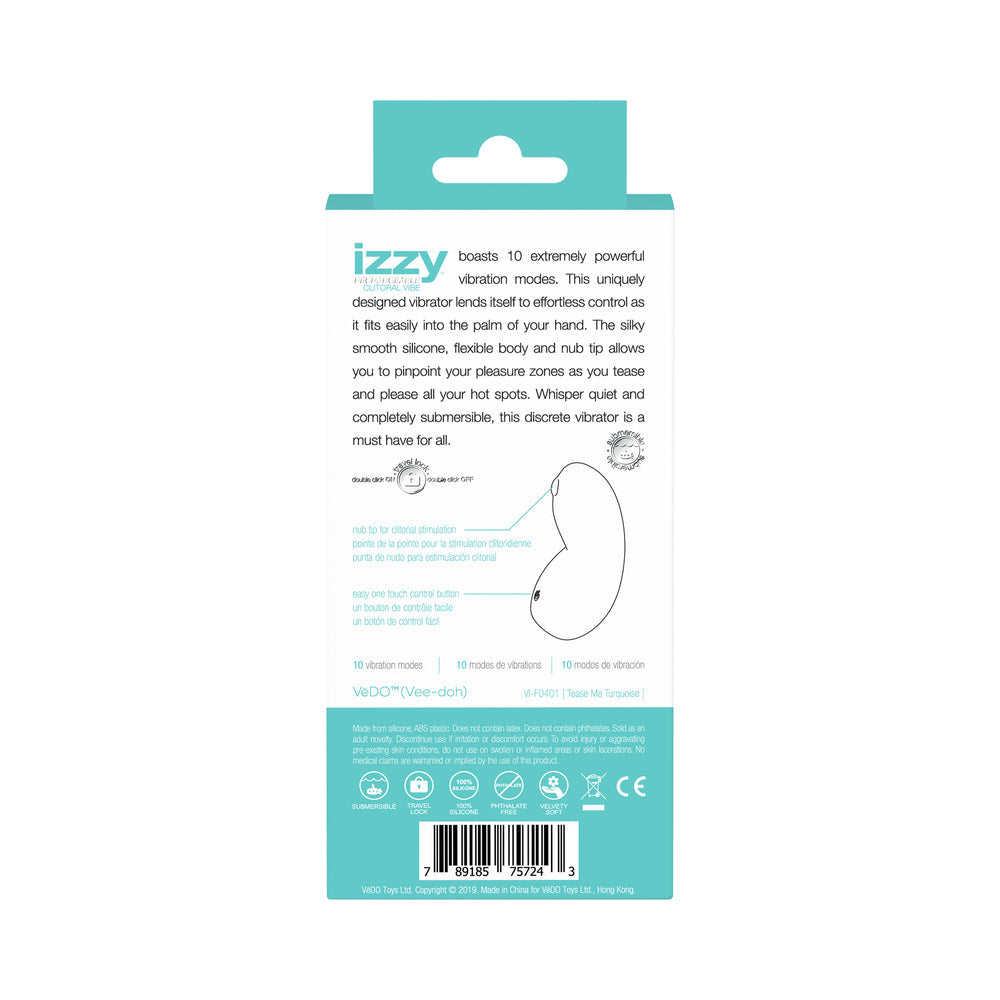 VeDO Izzy Rechargeable Clitoral Vibe - Turquoise