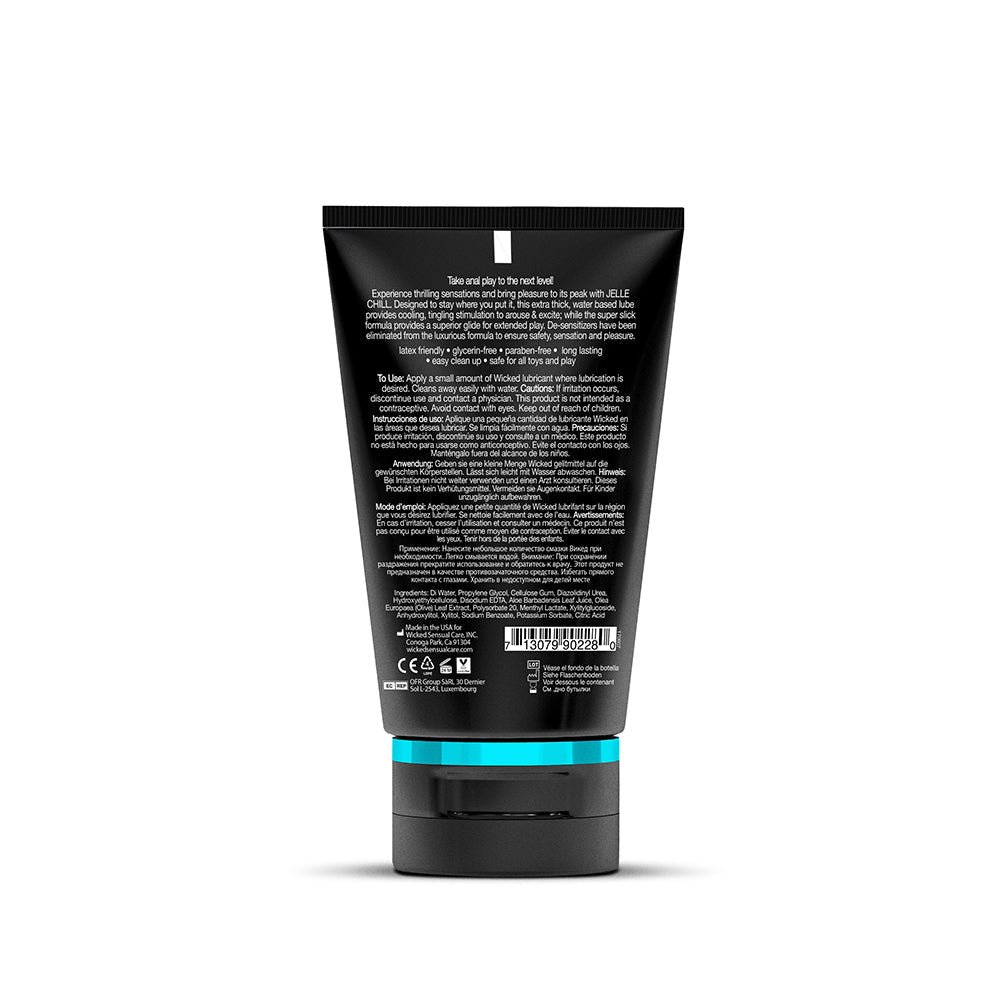 Wicked Sensual Care Jelle Chill Cooling Waterbased Anal Lubricant 4oz