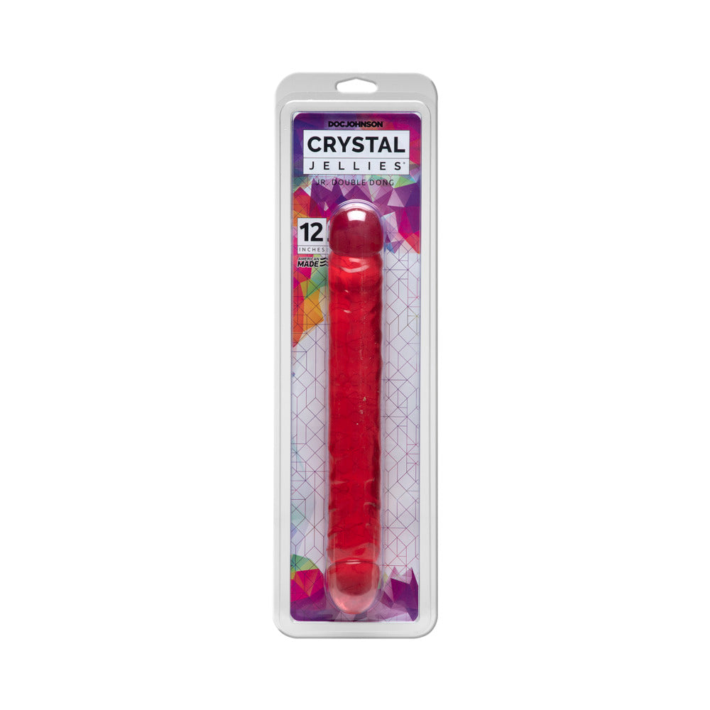 Crystal Jellies Double Dong-Pink 12"
