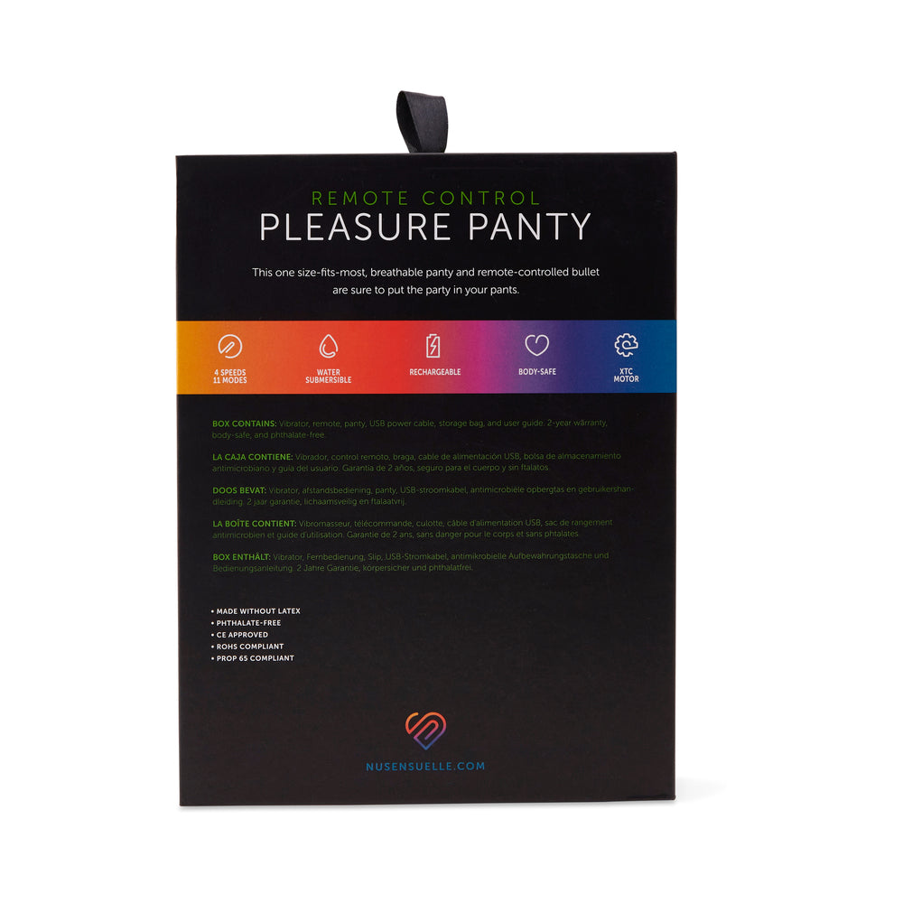 Nu Sensuelle Pleasure Panty Bullet w/Remote Control 15 Function - Black