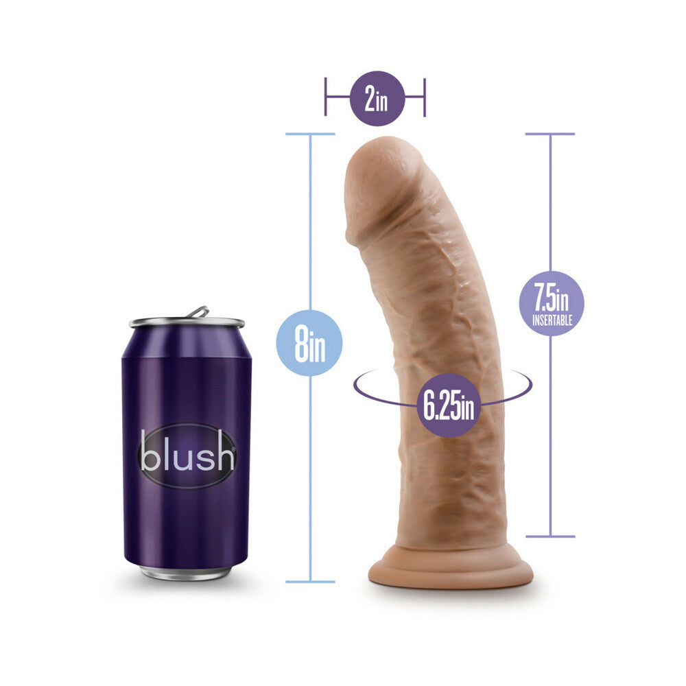 Au Naturel Dildo With Suction Cup-Mocha 8"