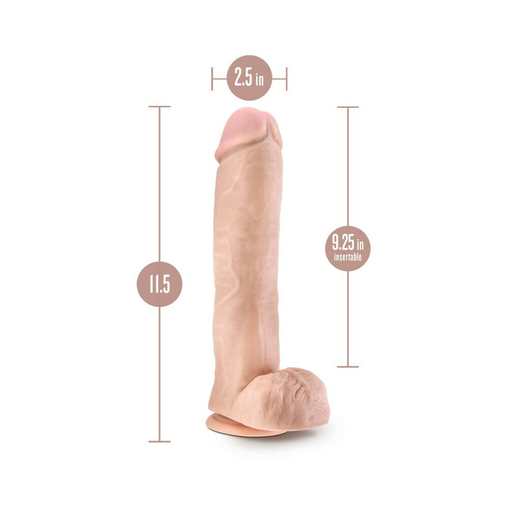 Blush Au Naturel Big John 11.5" Sensa Feel Dual Density Dong w/Suction Cup - Vanilla