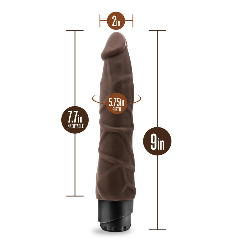 Blush Dr. Skin Cock Vibe 9" Vibrating Cock - Chocolate