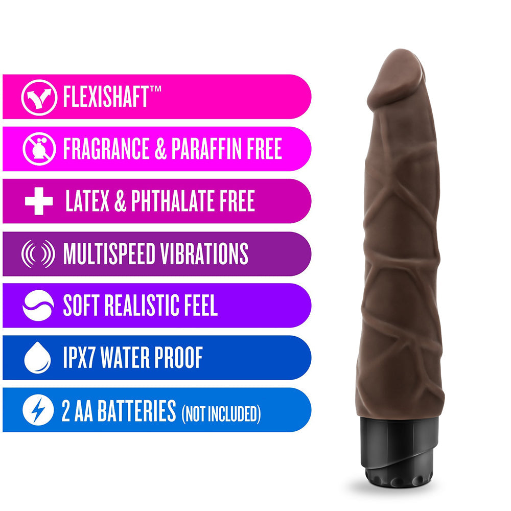 Blush Dr. Skin Cock Vibe 9" Vibrating Cock - Chocolate