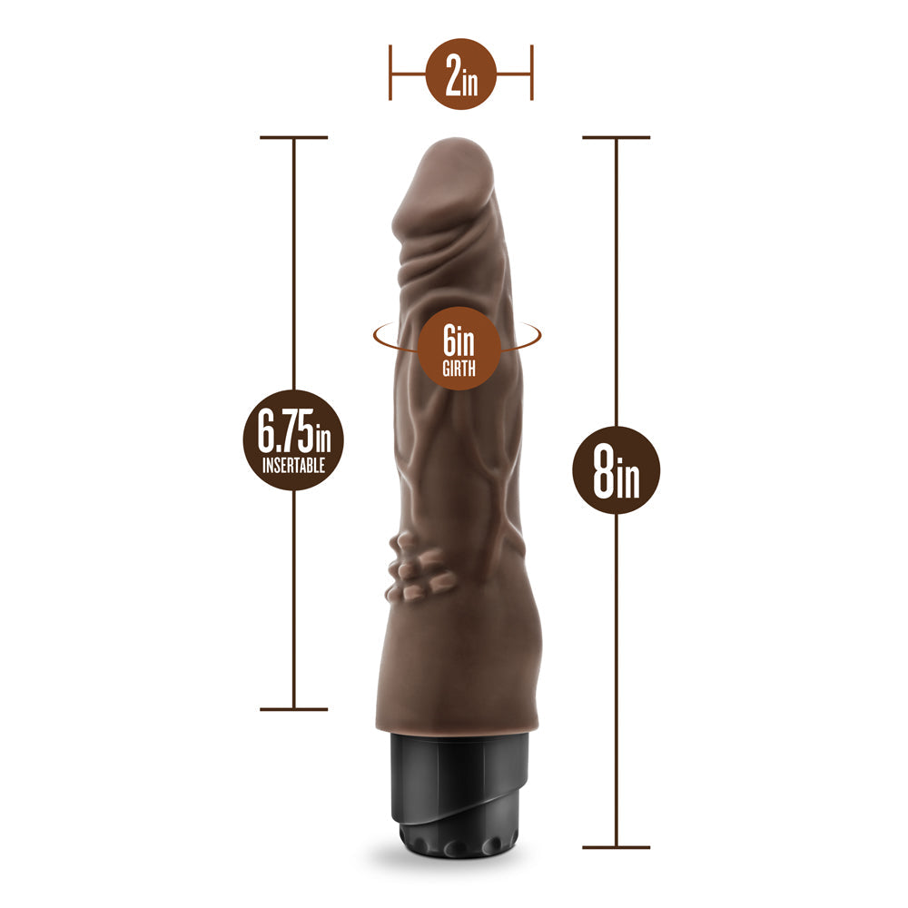 Blush Dr. Skin Cock Vibe 8" Vibrating Cock - Chocolate