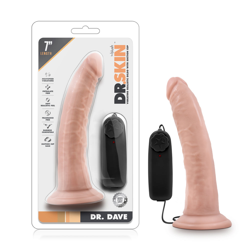 Blush Dr. Skin Dr. Dave 7" Cock w/Suction Cup - Vanilla