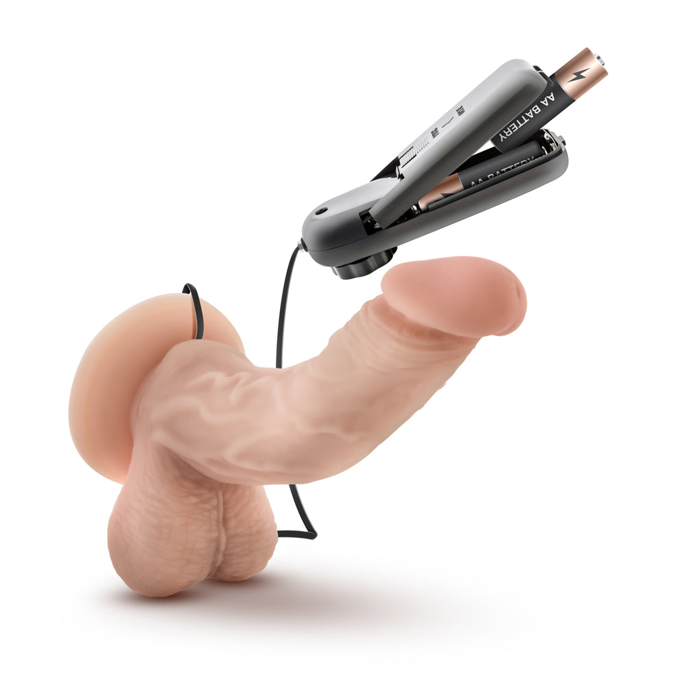 Dr. Skin Vibrating Cock With Suction Cup-Vanilla 6.5"