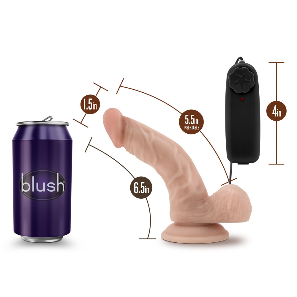 Dr. Skin Vibrating Cock With Suction Cup-Vanilla 6.5"