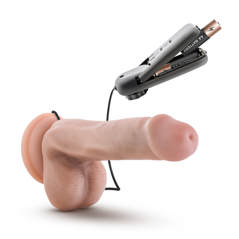 Dr. Skin Vibrating Cock With Suction Cup-Vanilla 6"