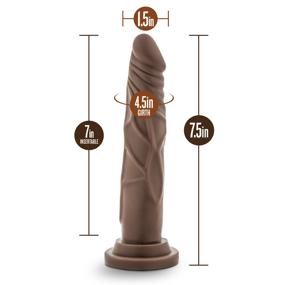 Blush Dr. Skin 7.5" Basic Realistic Cock - Chocolate