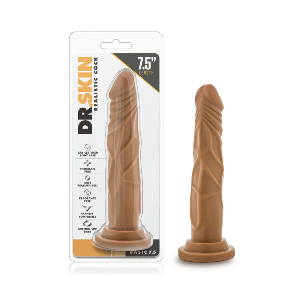 Blush Dr. Skin Realistic Cock Basic 7.5" - Mocha