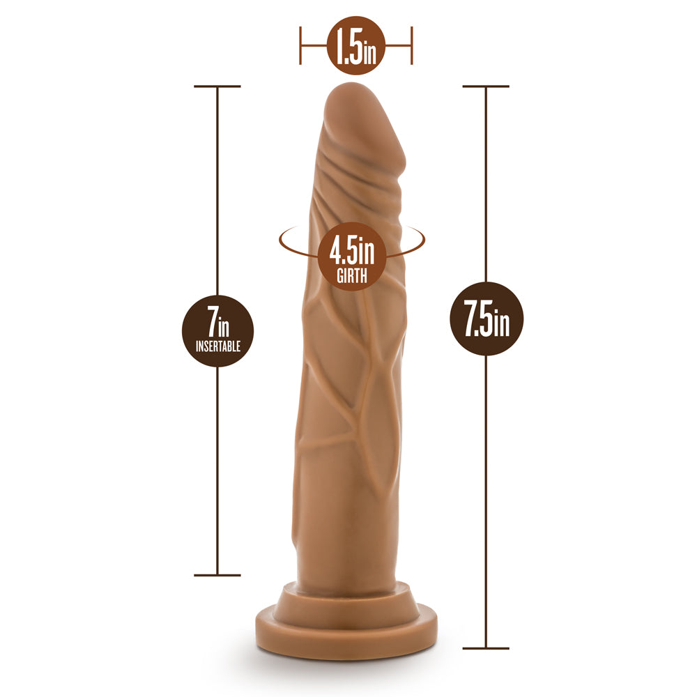 Blush Dr. Skin Realistic Cock Basic 7.5" - Mocha