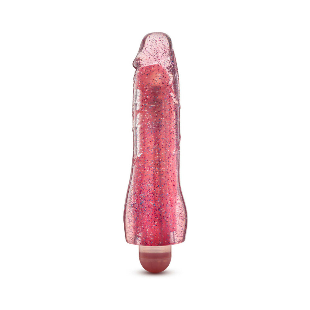 Glow Dicks Molly Glitter Vibrator-Pink 8"