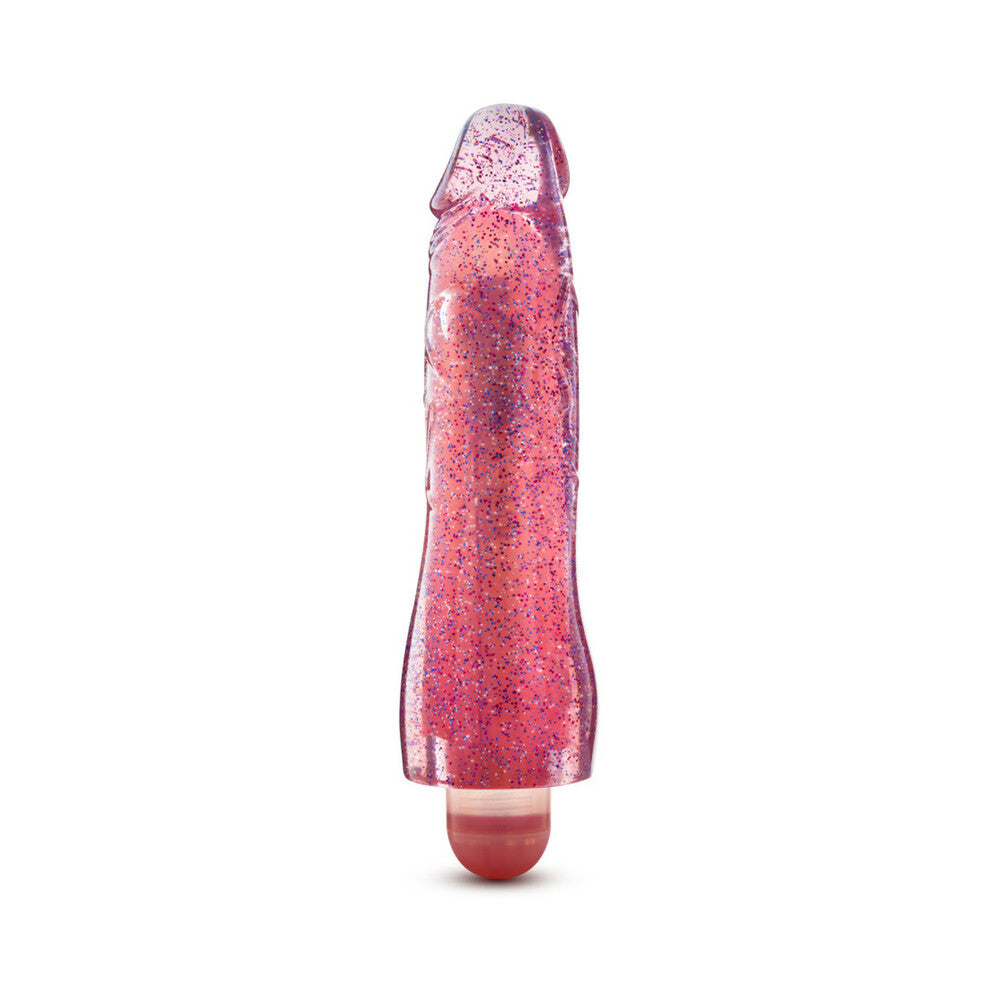 Glow Dicks Molly Glitter Vibrator-Pink 8"