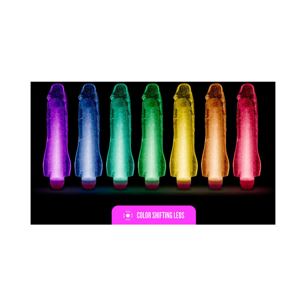Glow Dicks Molly Glitter Vibrator-Pink 8"