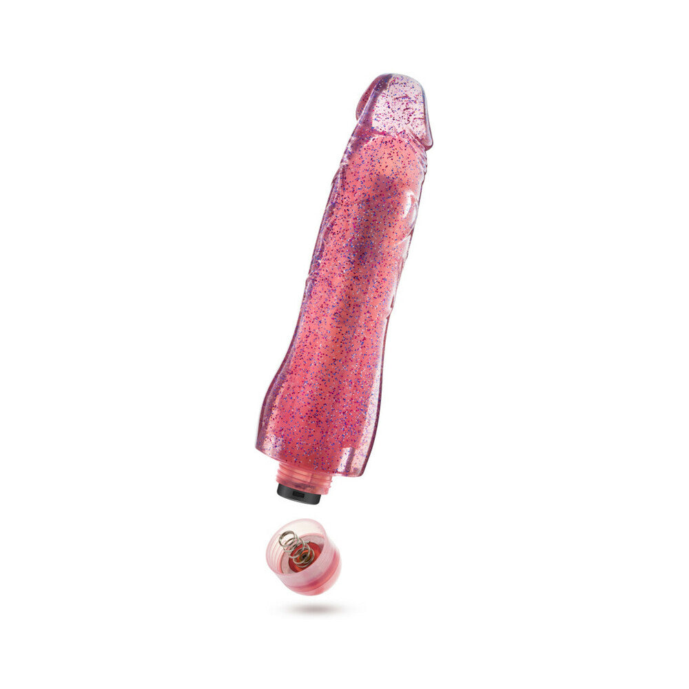 Glow Dicks Molly Glitter Vibrator-Pink 8"