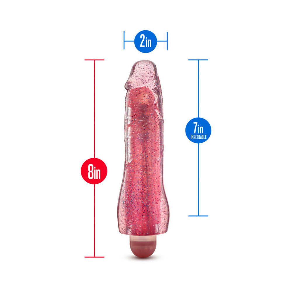 Glow Dicks Molly Glitter Vibrator-Pink 8"