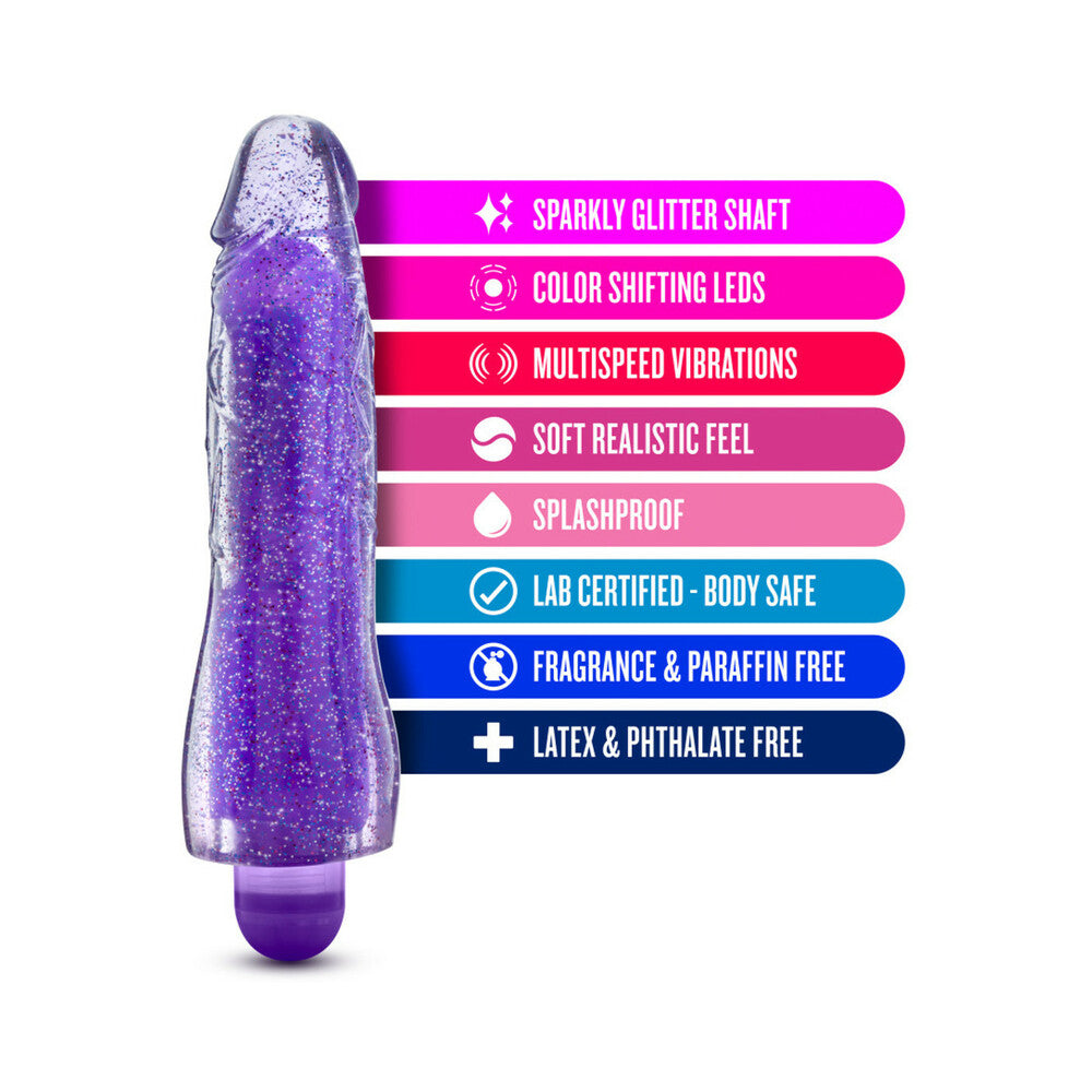 Blush Glow Dicks Glitter Vibrator Molly - Purple
