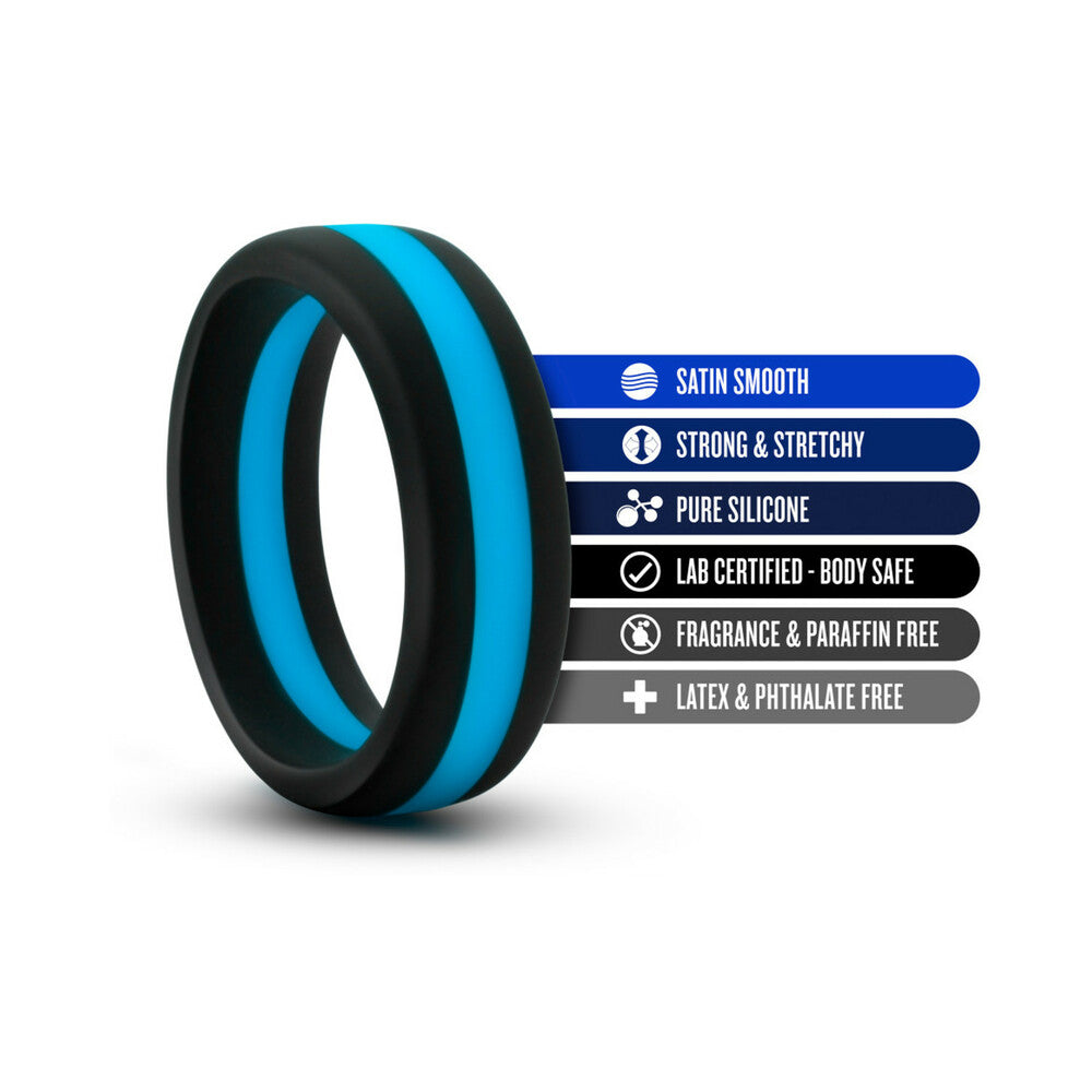 Performance Silicone Go Pro Cock Ring-Black/Indigo