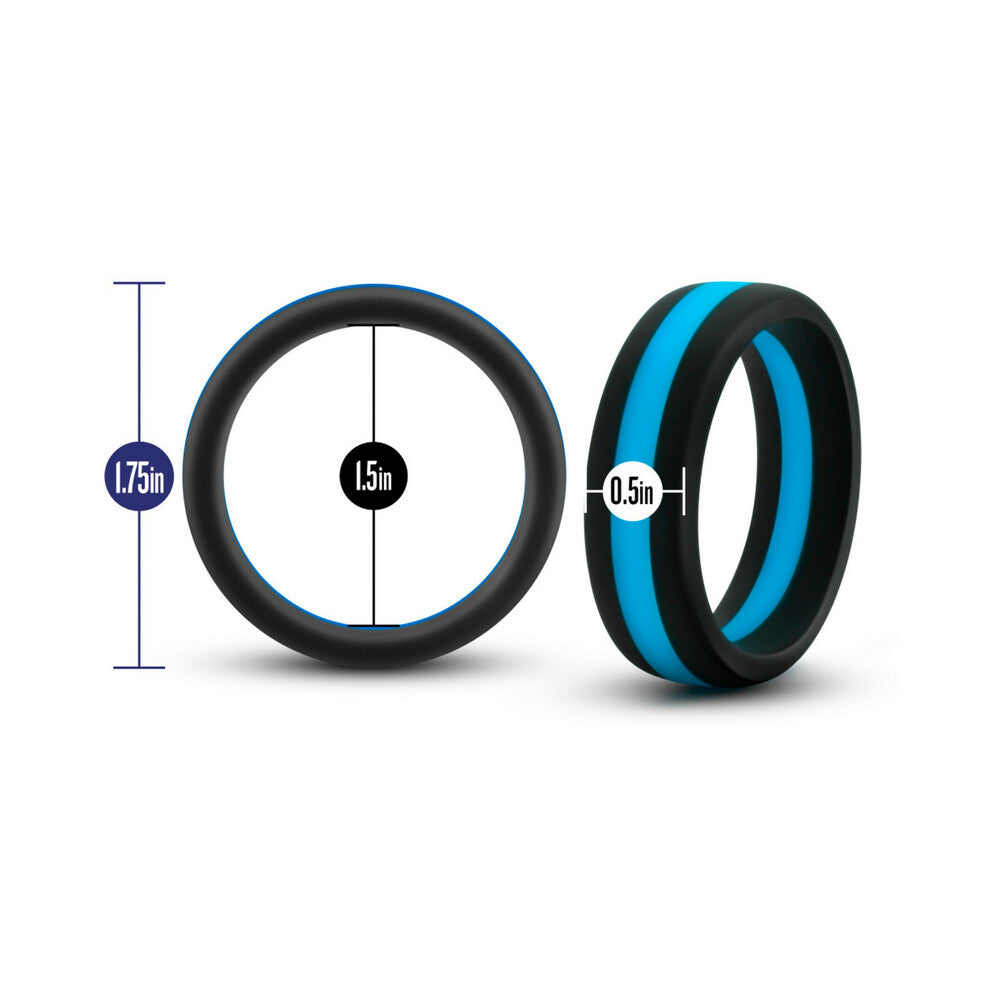 Performance Silicone Go Pro Cock Ring-Black/Indigo