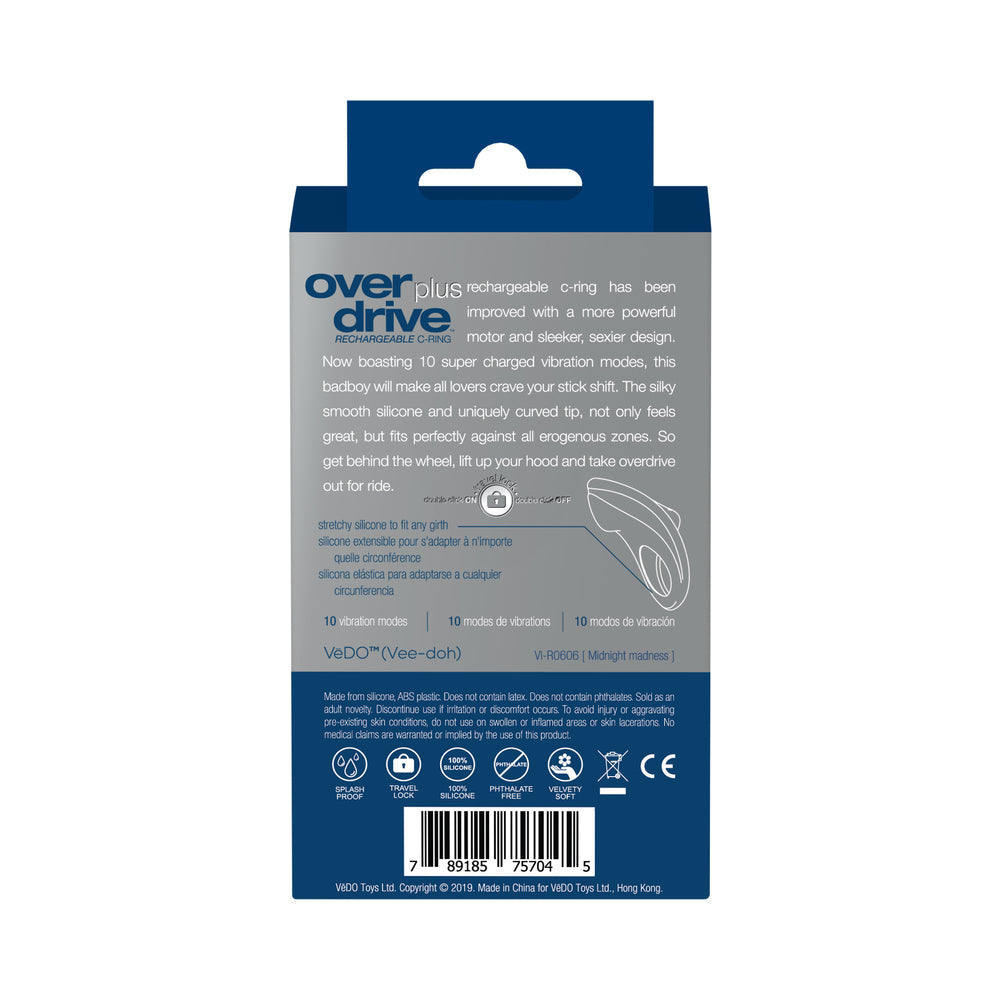 VeDO Overdrive Plus Rechargeable C Ring - Midnight Madness
