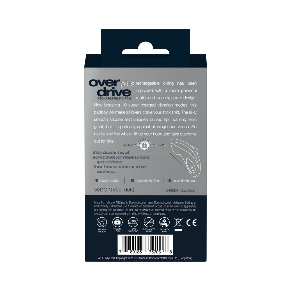VeDO Overdrive Plus Rechargeable C Ring - Just Black