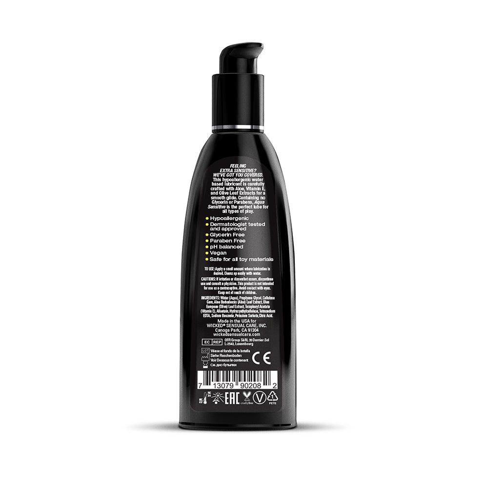 Wicked Sensual Care Aqua Sensitive Waterbased Hypoallergenic Lube 8oz