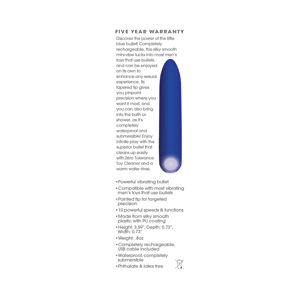 Zero Tolerance All Mighty Rechargeable Bullet - Blue