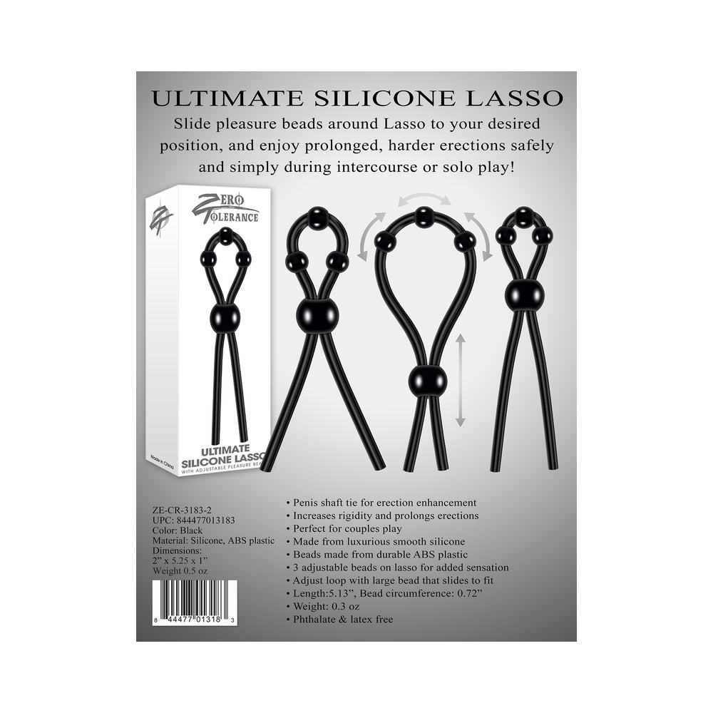 Zero Tolerance Ultimate Lasso Cock Ring - Black