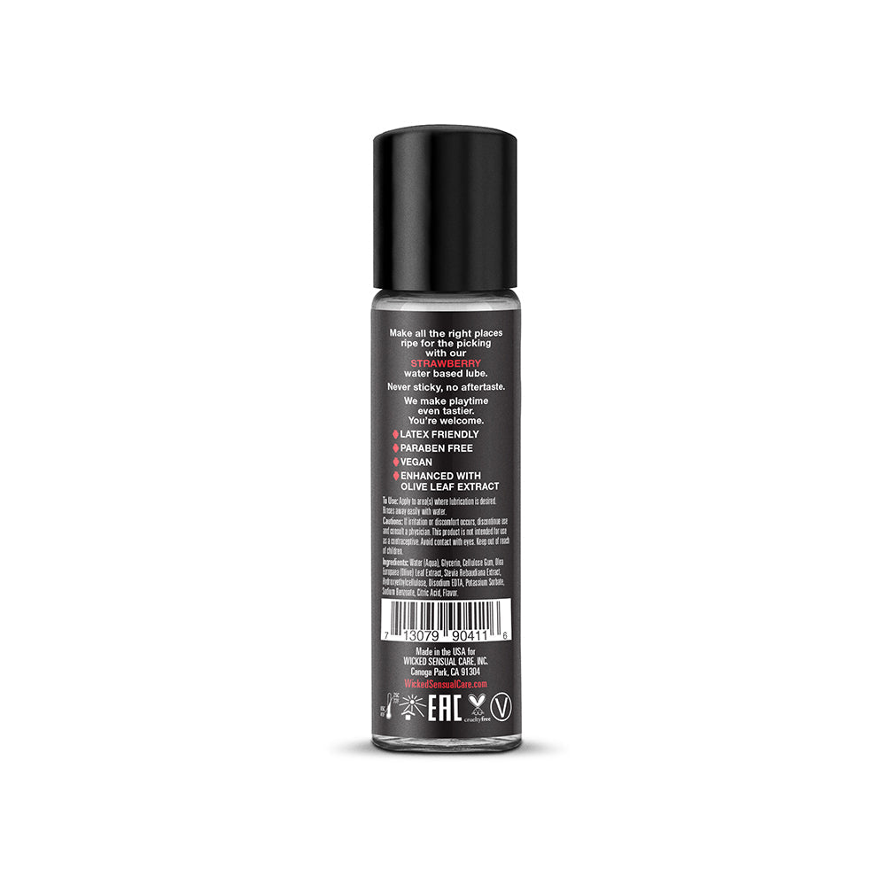 Wicked Sensual Care Aqua Water Based Lubricant - 1 oz Strawberry