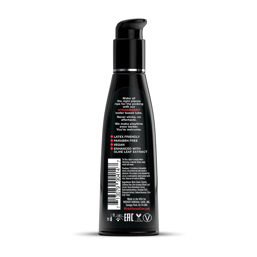 Wicked Sensual Care Aqua Flavored Lube-Strawberry 4oz