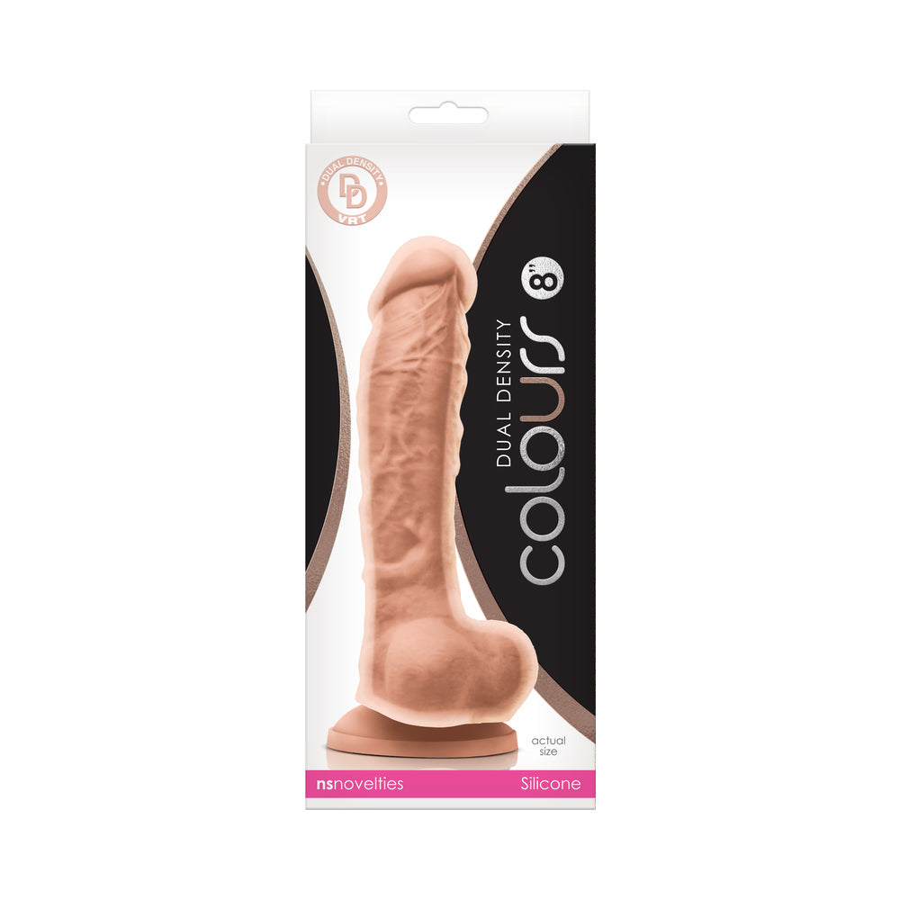 Colours Dual Density Dildo- White 8"