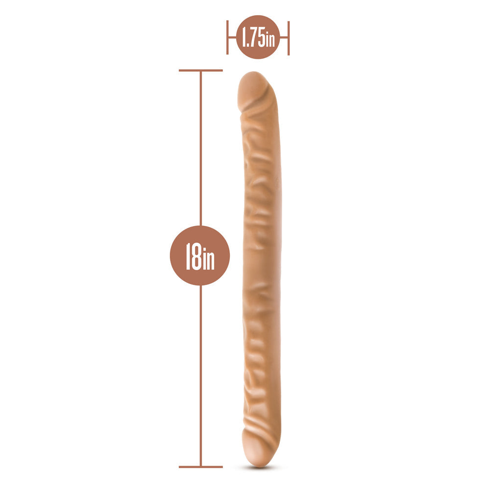 Blush Dr. Skin 18" Double Dildo - Mocha