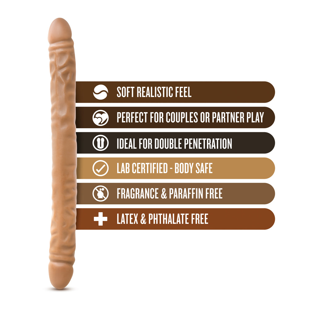 Blush Dr. Skin 18" Double Dildo - Mocha