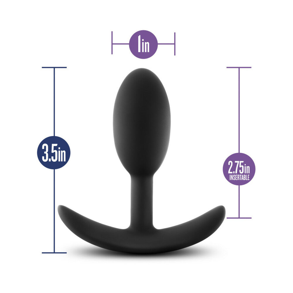 Blush Luxe Wearable Vibra Slim Plug Small - Black