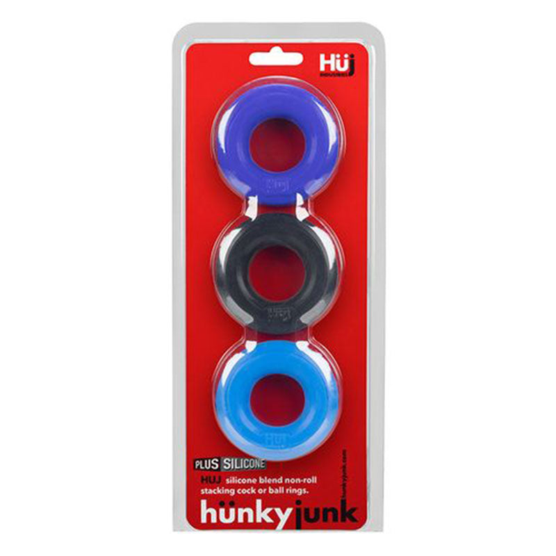 Hunky Junk C-Ring Multi Pack - Cobalt Pack of 3