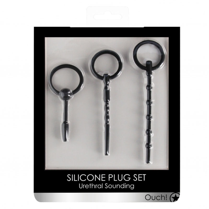 Shots Ouch Urethral Sounding Plug Set - Black